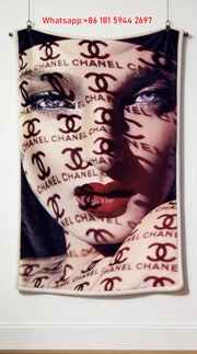 Chanel Logo Projection Portrait Flannel Fleece Throw Blanket IMG_7240